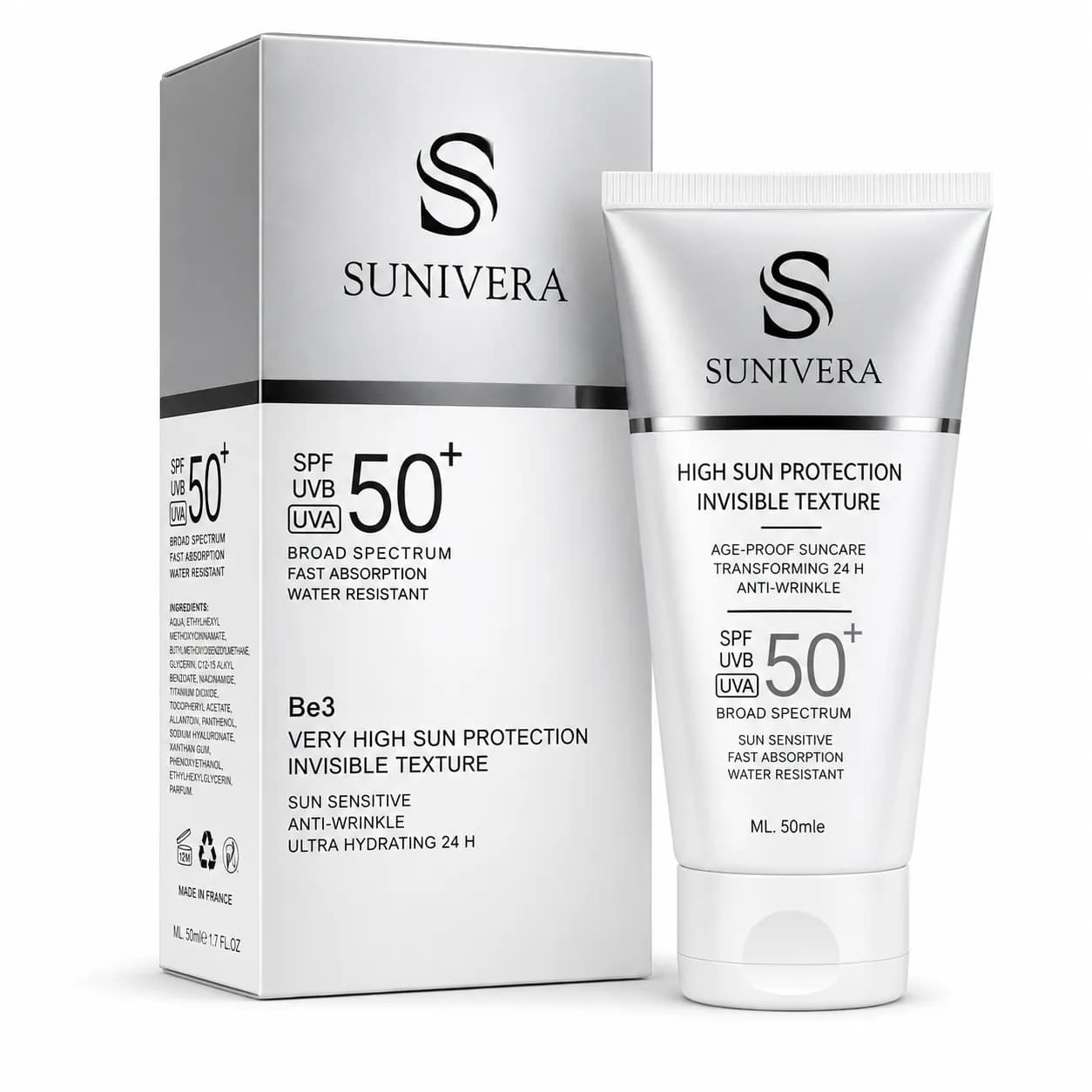 کرم ضد آفتاب بی رنگ سانیورا مناسب انواع پوست SPF 50+ کد 1994 — تصویر ۷