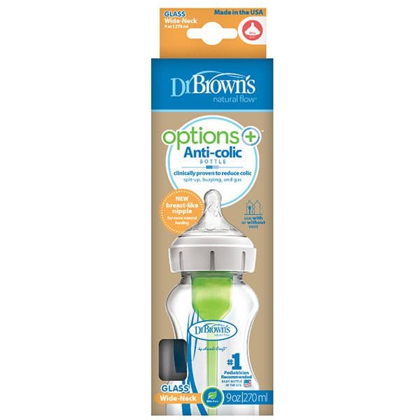 شیشه شیر پیرکس عریض 270 میل آپشن پلاس Drbrowns — تصویر ۵