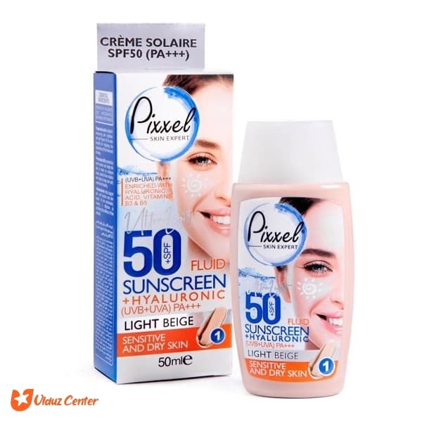 کرم ضد آفتاب رنگ بژ روشن پیکسل مناسب پوست خشک تا نرمال SPF50 حجم 50 میل — تصویر ۳