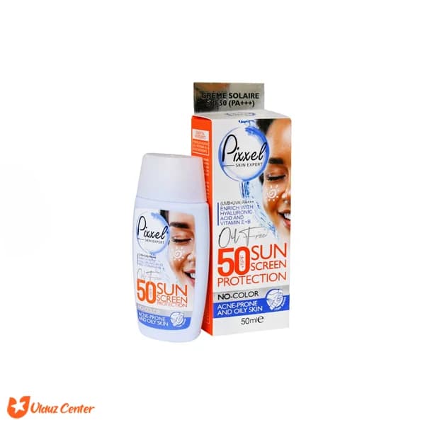 کرم ضد آفتاب رنگ بژ روشن پیکسل مناسب پوست چرب و جوش دار و مختلط SPF50 حجم 50 میل — تصویر ۲