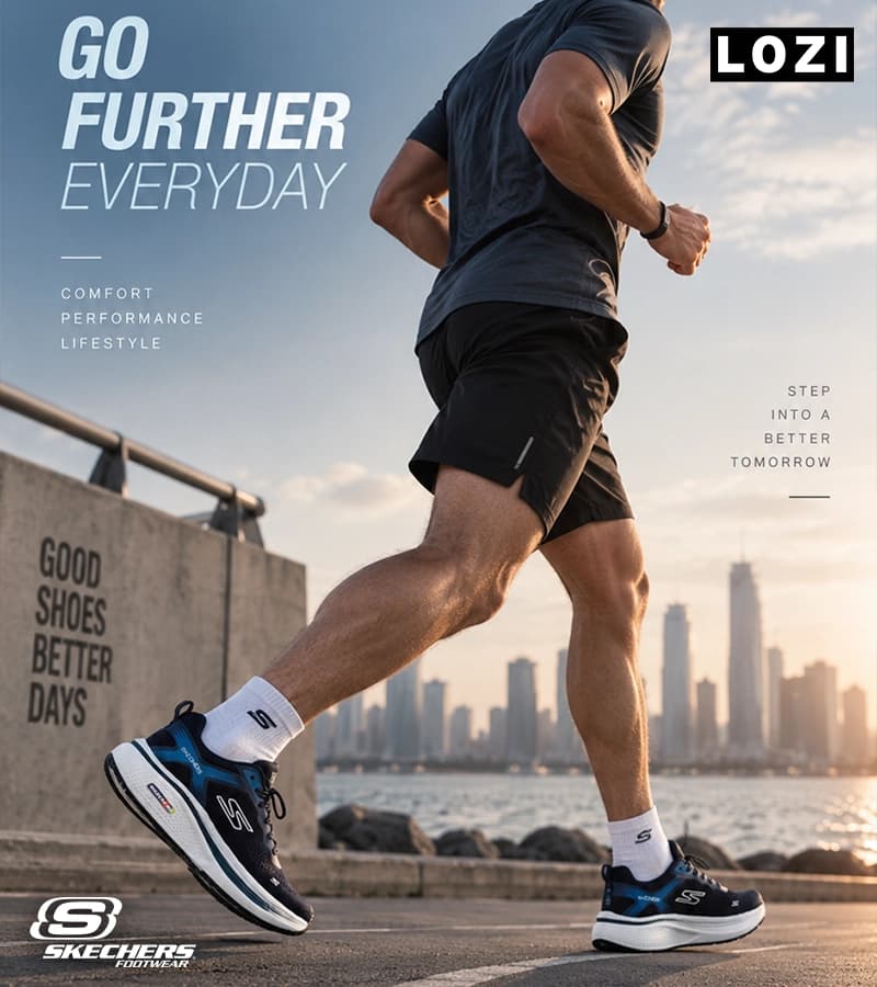 کتانی طبی ورزشی مشکی سرمه ای اسکیچرز Go Run Elevate | مدل 9506 — تصویر ۵