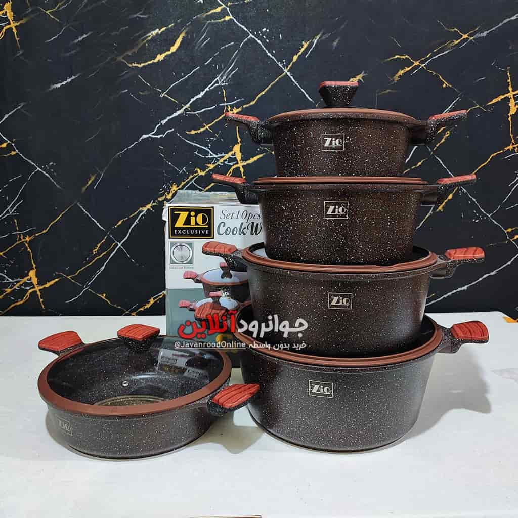 سرویس قابلمه زیو طرح صحرا 10 پارچه گرانیت ZCS-8570 Zio Sahra پرداخت در محل — تصویر ۳