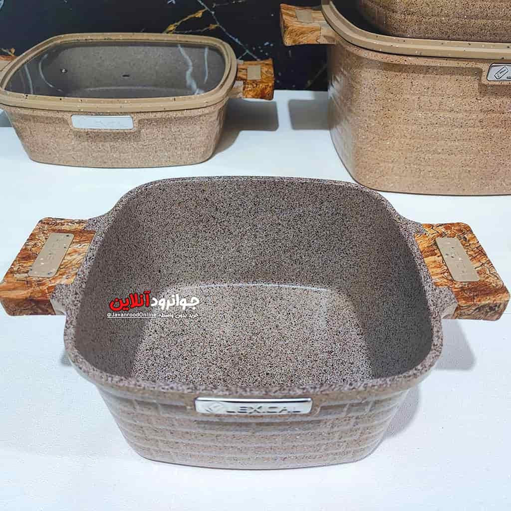 سرویس قابلمه مربعی لکسیکال طرح آجری 10 پارچه گرانیت Lexical DCC-59710-3 کرمی — تصویر ۸