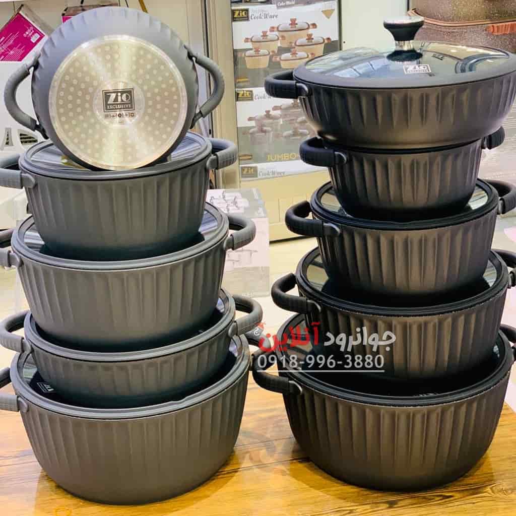 سرویس قابلمه زیو طرح کرون ZCS-8590 Crown Zio گرانیت 10 پارچه کرایه در محل — تصویر ۱۲
