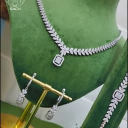 سرویس جواهری زنانه نقره طرح گندم مدل PRM 32 — تصویر ۵