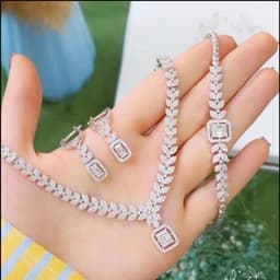 سرویس جواهری زنانه نقره طرح گندم مدل PRM 32 — تصویر ۴