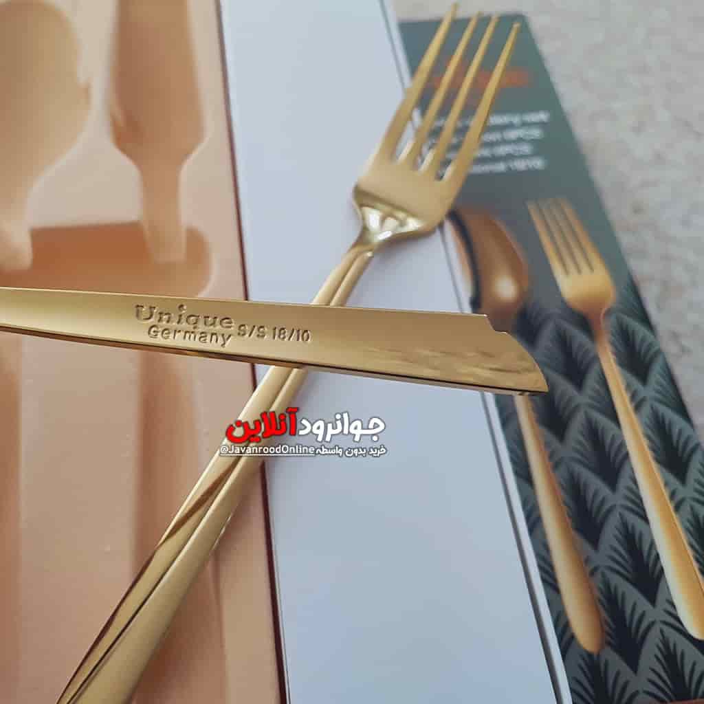 قاشق چنگال طلایی یونیک طرح ناخنی بسته 12 عددی 4 میل اصل Un-U3 — تصویر ۹