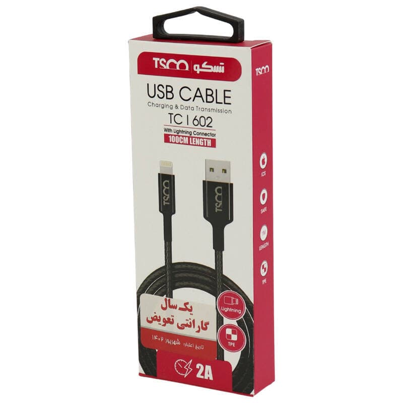کابل آیفون ( لایتنینگ ) تسکو TSCO TC i602 2A 1m — تصویر ۴