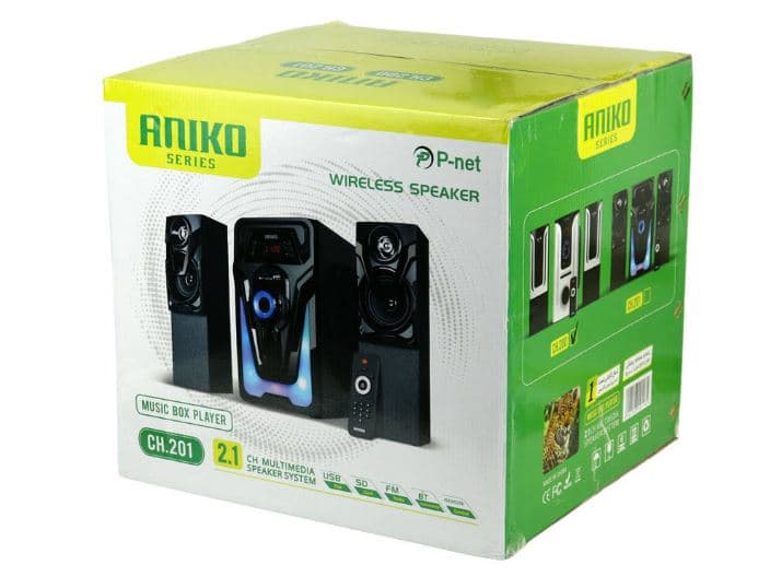 اسپیکر بلوتوثی رم و فلش خور P-net Aniko CH.201 + ریموت کنترل — تصویر ۱۲