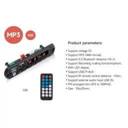 پخش کننده MP3 PLAYER پنلی بلوتوثی 5V اکولایزردار — تصویر ۷