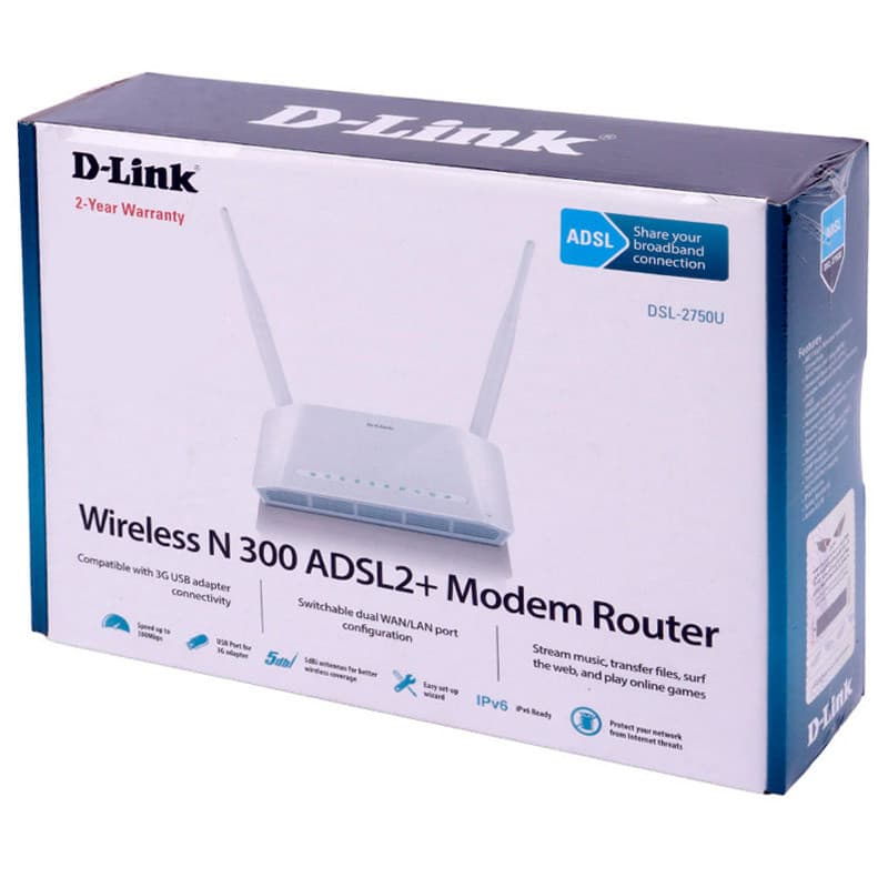 مودم روتر ADSL2 Plus بی‌سیم N300 دی-لینک مدل D-Link DSL-2750U — تصویر ۶