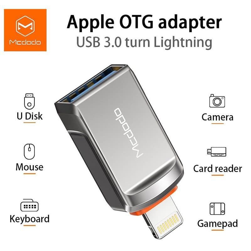 تبدیل OTG لایتنینگ به USB 3.0 مک دودو مدل Mcdodo OT-860 — تصویر ۸