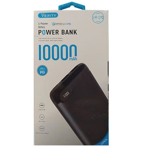 پاوربانک وریتی مدل V-PP-121PD با ظرفیت 10000 میلی آمپر ساعت