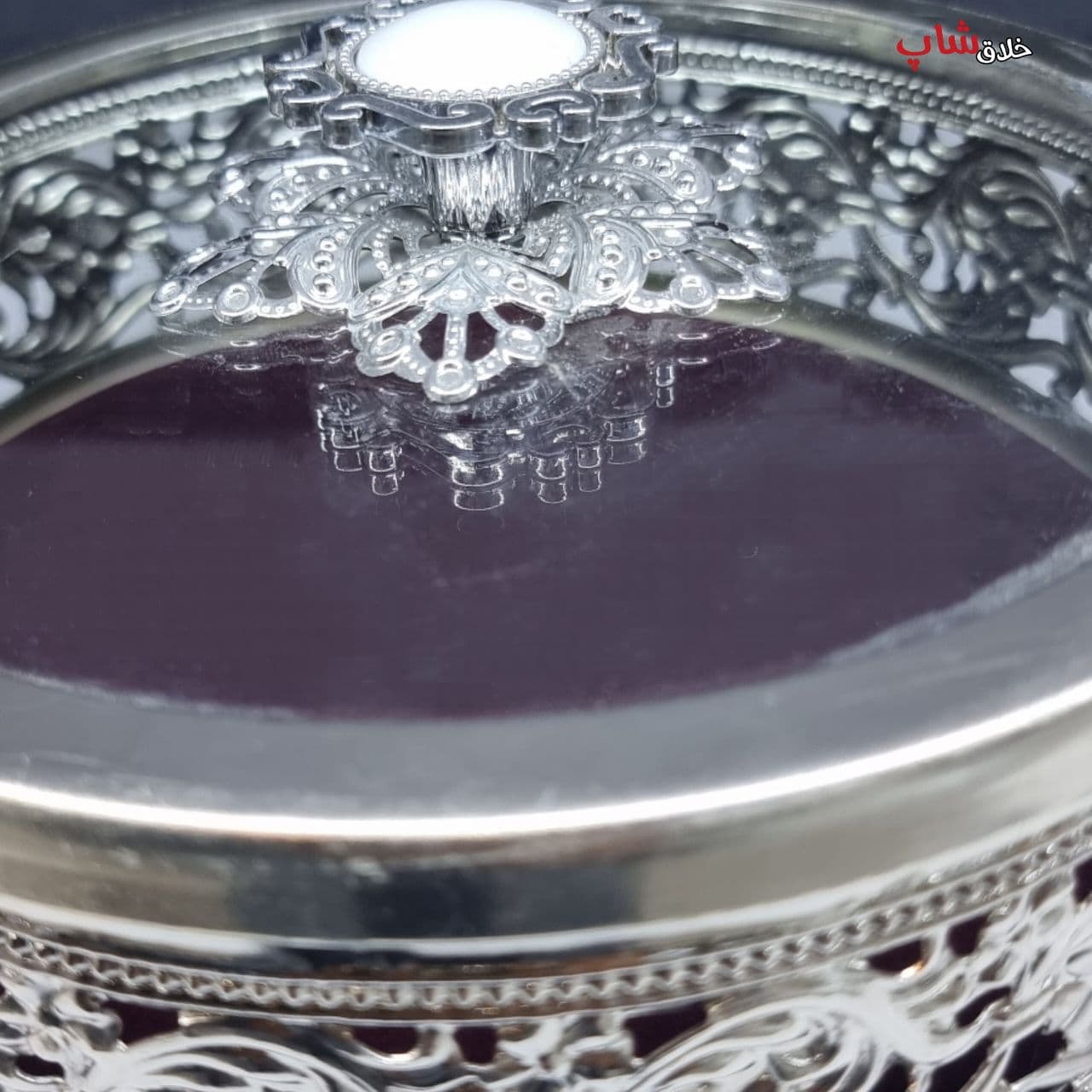 شکلات خوری فلزی گرد پایه دار کد 05 — تصویر ۶