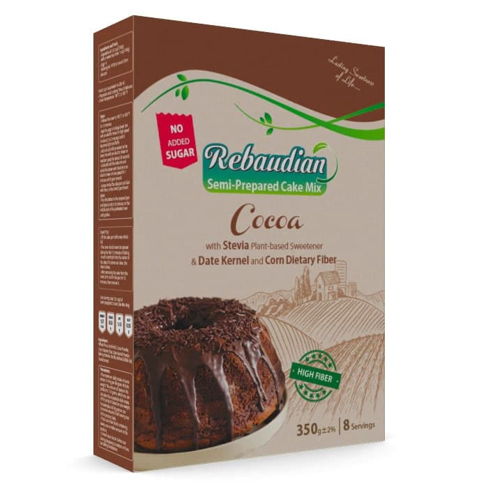 پودر کیک رژیمی استویا با طعم کاکائو 350 گرم ربودیان — تصویر ۲