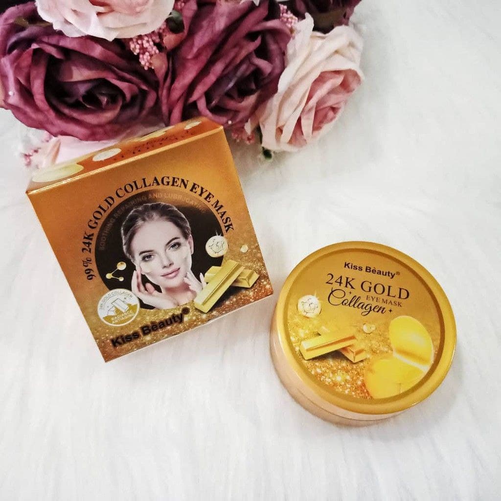 ماسک زیر چشم طلا کلاژن ساز کیس بیوتی KISS BEAUTY 99% 24K Gold Collagen Anti-Aging Soothing Repairing Eye Mask