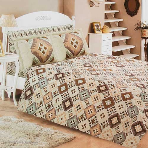 ست کاور لحاف دونفره 4 تکه رانفورس طرح تایل 180*200