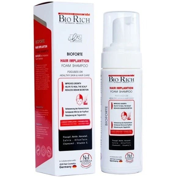 شامپو فوم کاشت بایوریچ مناسب بعد از کاشت مو حجم 150mL