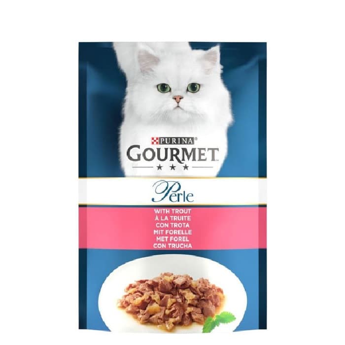 پوچ گربه بالغ گورمت پورینا طعم ماهی قزل آلا وزن 85 گرم