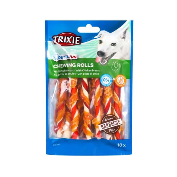 تشویقی دنتال سگ تریکسی مدل Denta Fun Barbecue Rolls با سینه مرغ وزن 80 گرم — تصویر ۷
