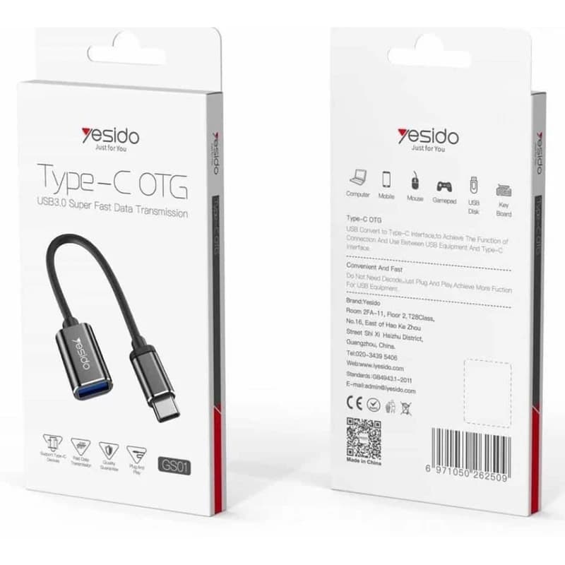 مبدل تایپ سی یسیدو مدل Yesido GS01 OTG USB 3.0 — تصویر ۵