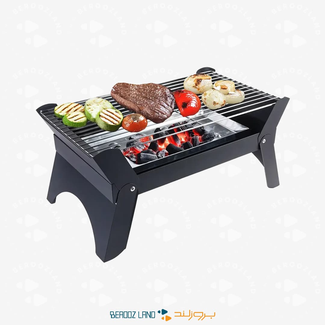 میز باربیکیو ذغالی تاشو گرین لاین مدل GNQDRBBQSTBK — تصویر ۲