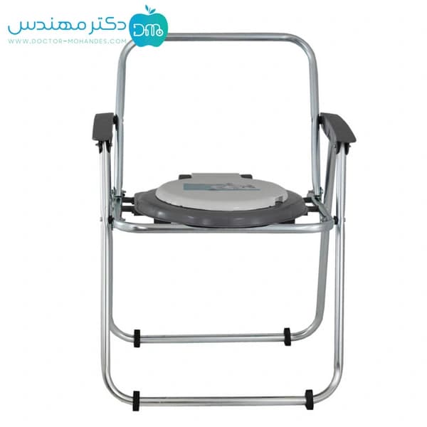 توالت فرنگی سیار تاشو دسته دار آلومینیومی بدون قیف — تصویر ۴