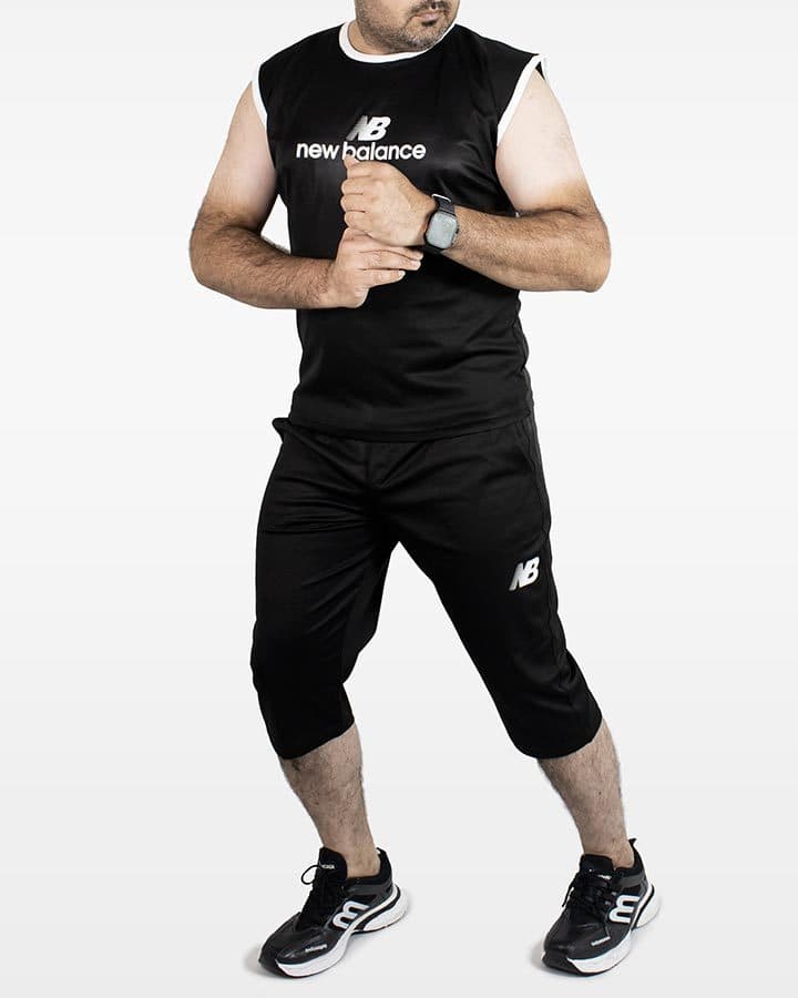 ست تاپ شلوارک مردانه مشکی NB مدل 1889