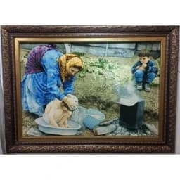تابلوفرش دستبافت تبریز حمام عشایر — تصویر ۲