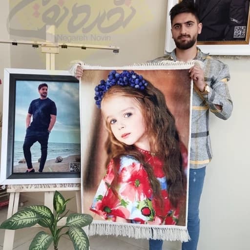 تابلو فرش چهره عکس شما 1200شانه تراکم 3600کیفیتی بی نظیر سایز 80در120 عکس از شما فرش از ما