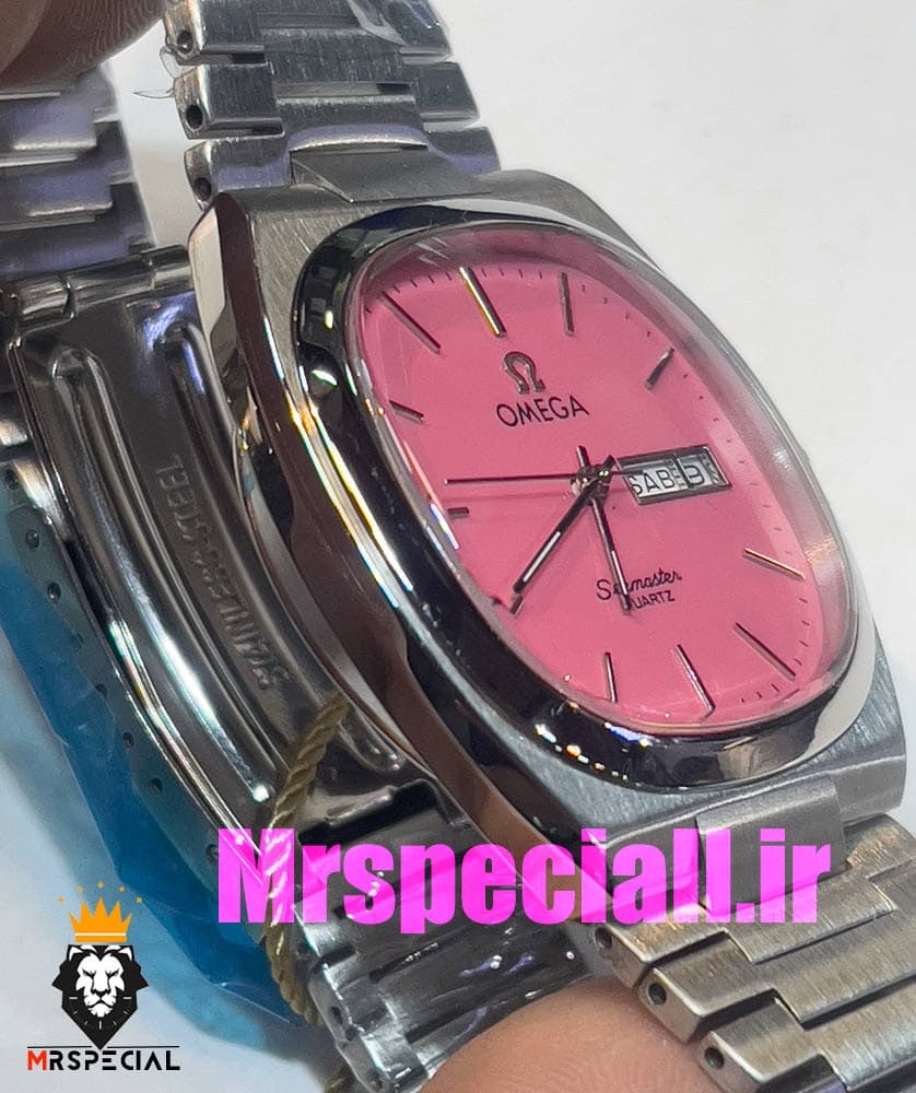 ساعت امگا سیمستر کوارتز استیل صفحه صورتی OMEGA SEAMASTER 020776 — تصویر ۱۲