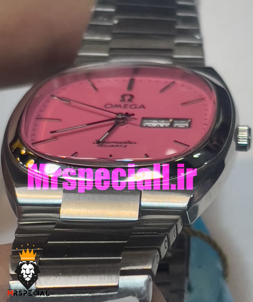 ساعت امگا سیمستر کوارتز استیل صفحه صورتی OMEGA SEAMASTER 020776 — تصویر ۵