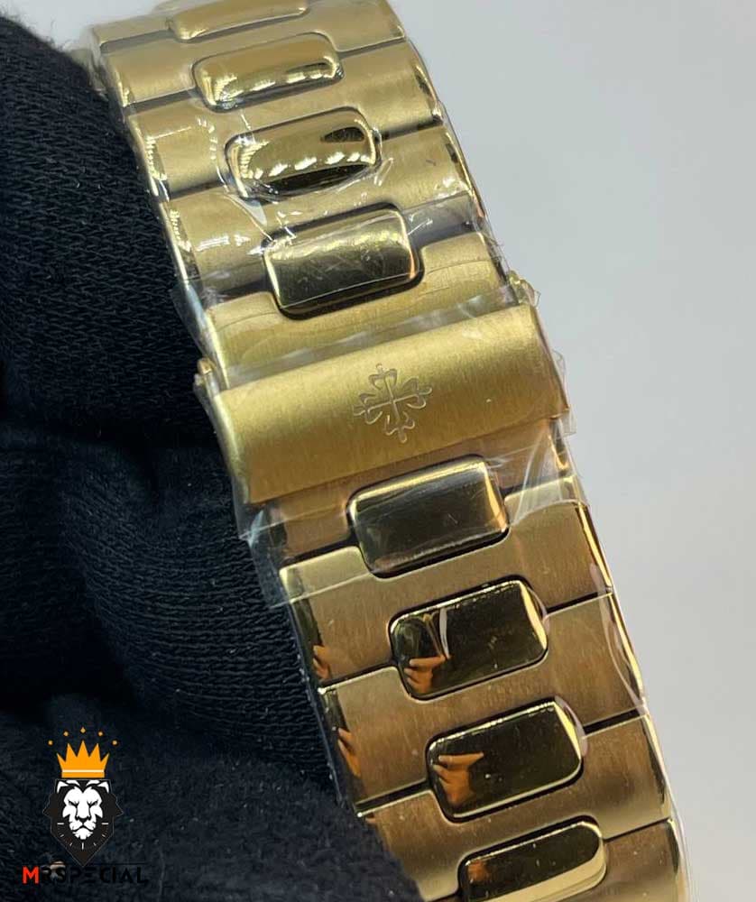 ساعت پتک فیلیپ مردانه ناتیلوس کوارتز طلایی صفحه طلایی Patek Philippe NUATILOS 020769 — تصویر ۹