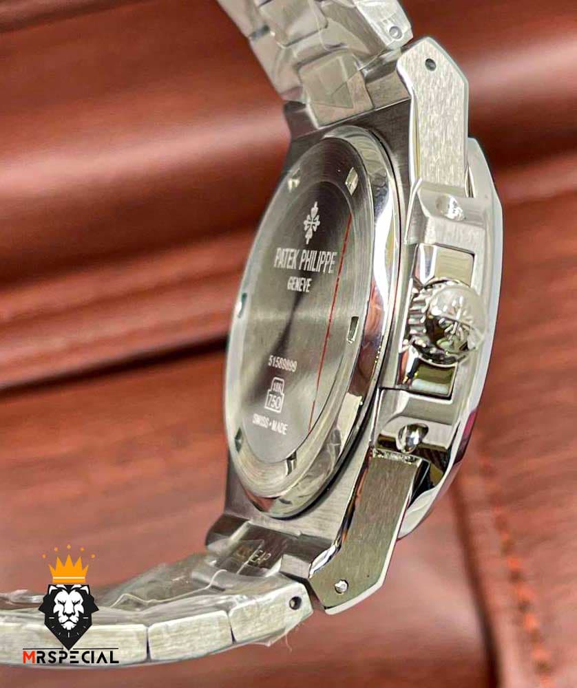 ساعت پتک فیلیپ مردانه ناتیلوس کوارتز استیل صفحه صورتی بنفش Patek Philippe NUATILOS 020768 — تصویر ۸