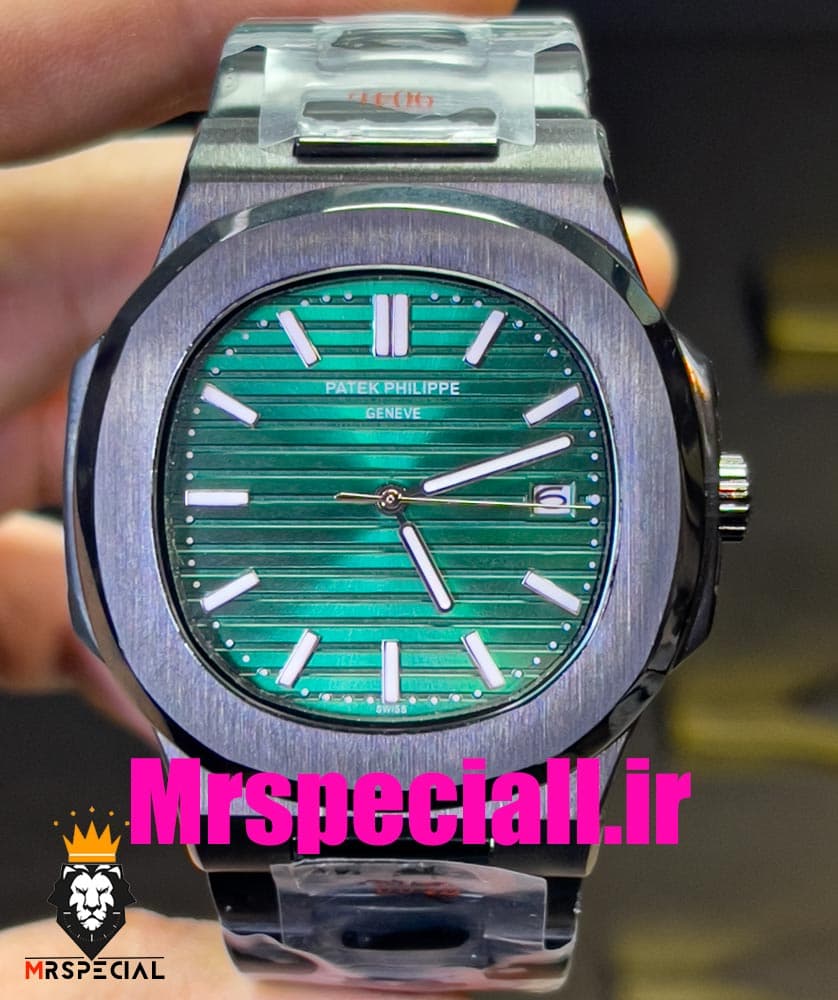 ساعت مردانه پتک فیلیپ ناتیلوس کوارتز مشکی صفحه کله غازی Patek Philippe NUATILOS 020764 — تصویر ۱۱