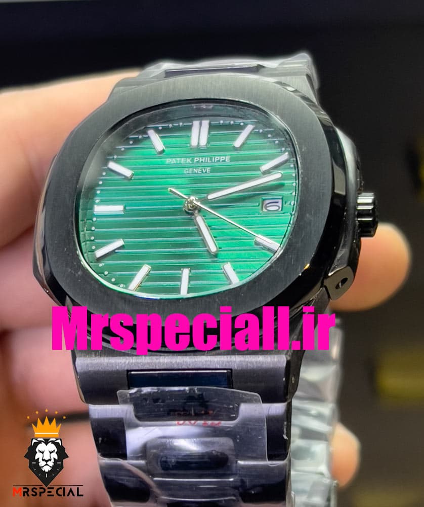 ساعت مردانه پتک فیلیپ ناتیلوس کوارتز مشکی صفحه کله غازی Patek Philippe NUATILOS 020764 — تصویر ۵