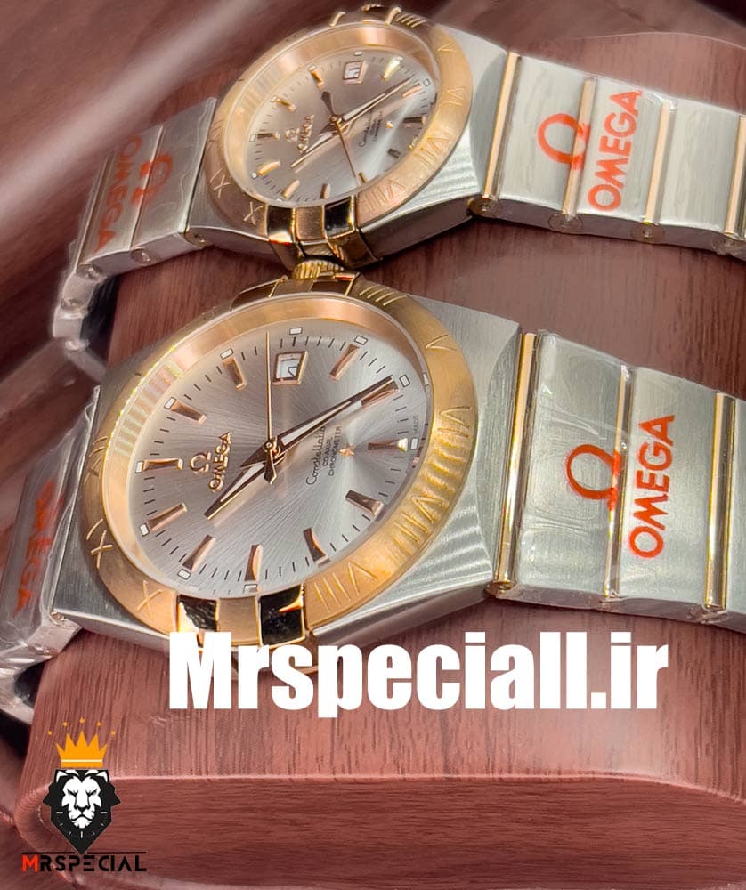 ساعت ست امگا کانسلیشن دورنگ رزگلد صفحه نقره ای OMEGA constllation 020761 — تصویر ۴