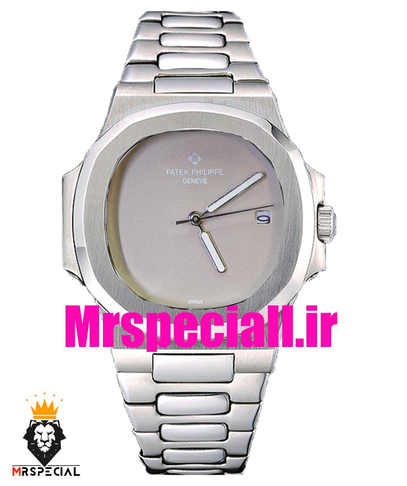 ساعت مردانه پتک فیلیپ ناتیلوس کوارتز استیل صفحه طوسی Patek Philippe NUATILOS 020756