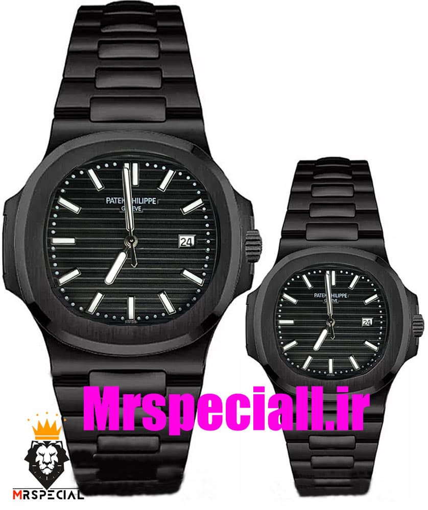 ساعت ست پتک فیلیپ ناتیلوس کوارتز مشکی صفحه مشکی Patek Philippe NUATILOS 020740