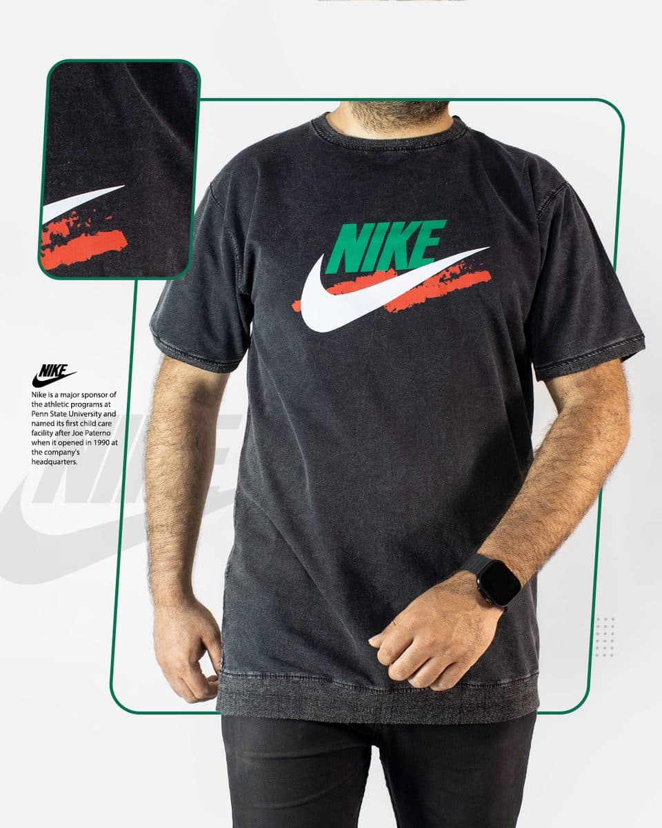 تیشرت مردانه آستین کوتاه لی زغال سنگی Nike مدل 1565 — تصویر ۵