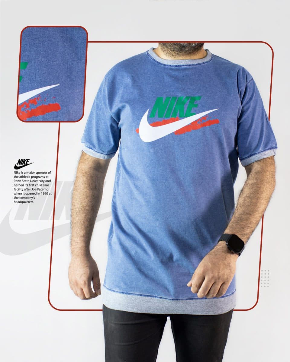 تیشرت مردانه آستین کوتاه لی آبی Nike مدل 1563 — تصویر ۵