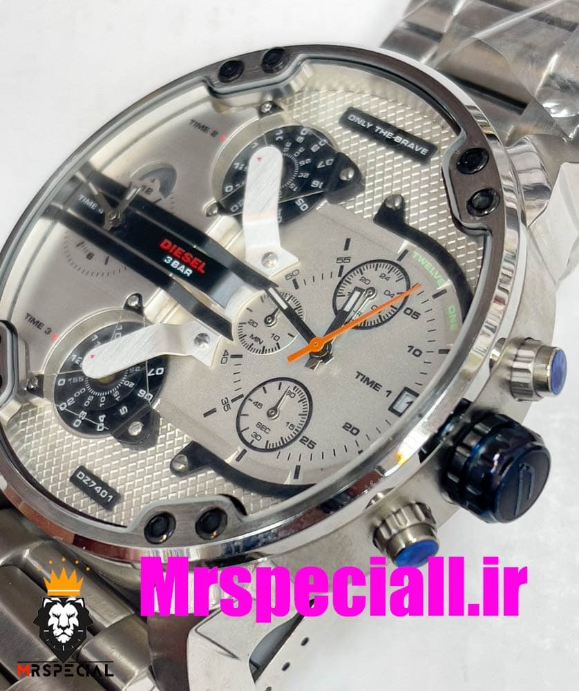 ساعت دیزل هفت موتوره مردانه استیل صفحه سفید Diesel MR.daddy 020718 — تصویر ۶