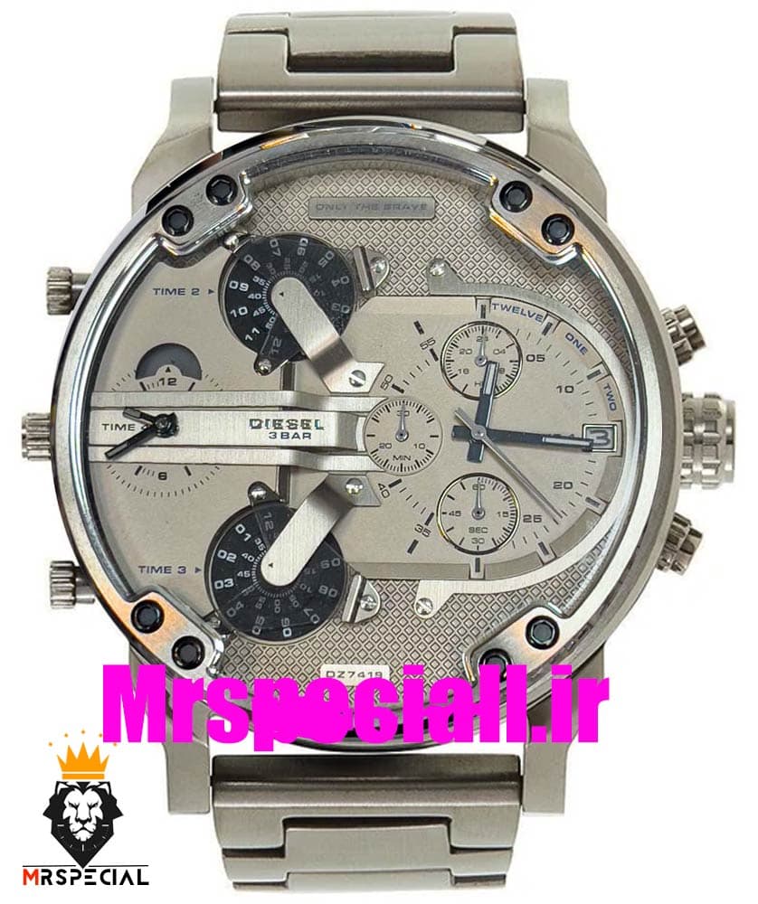 ساعت دیزل هفت موتوره مردانه استیل صفحه طوسی diesel MR.daddy 020717 — تصویر ۷