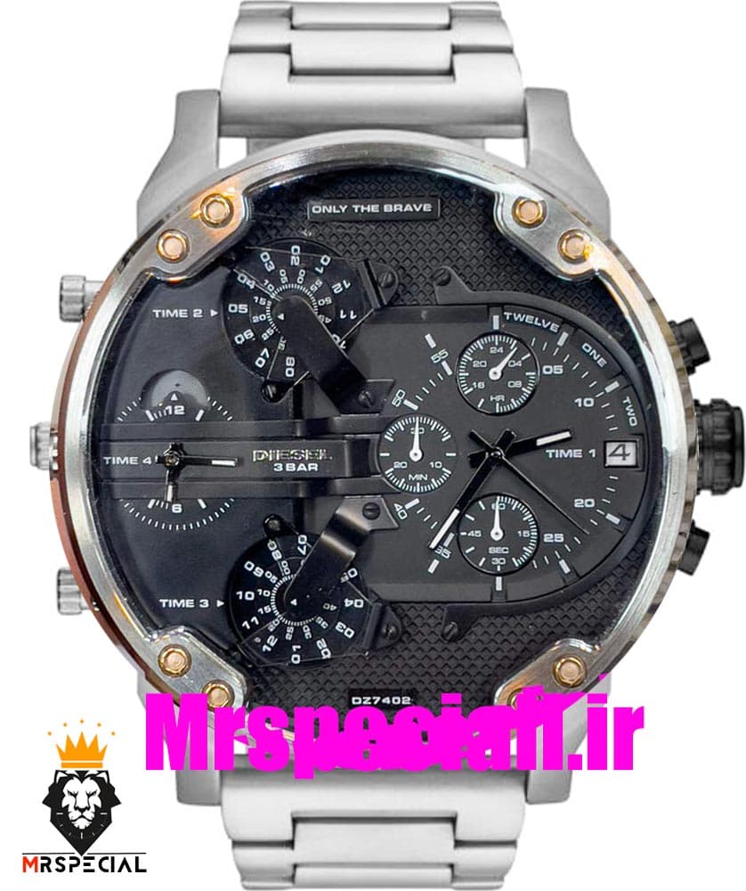ساعت دیزل هفت موتوره مردانه استیل صفحه مشکی diesel MR.daddy 020716 — تصویر ۲
