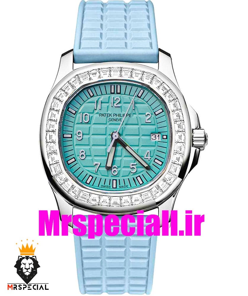 ساعت پتک فیلیپ زنانه اکوانات تیفانی قاب نگین 020701 Patek Philippe Aquanaut — تصویر ۱۰