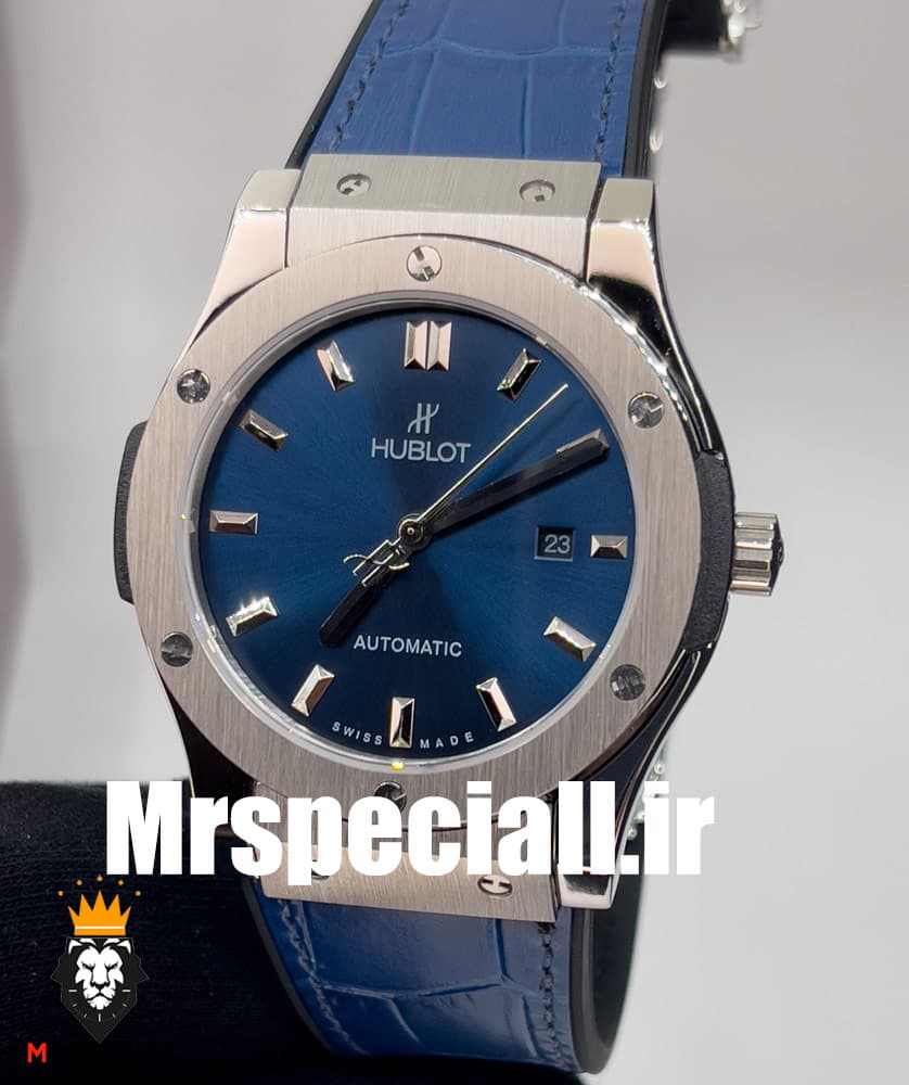 ساعت هابلوت مردانه اتوماتیک بند ابی قاب استیل صفحه ابی 020677 HUBLOT BIG BANG — تصویر ۷