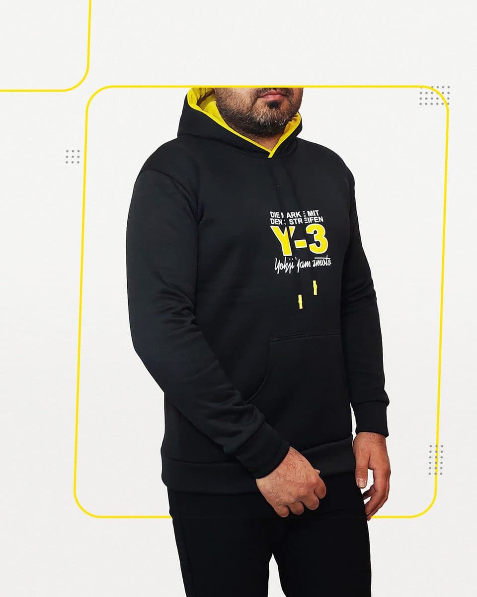 هودی مشکی مردانه Y-3 مدل 1327 — تصویر ۳