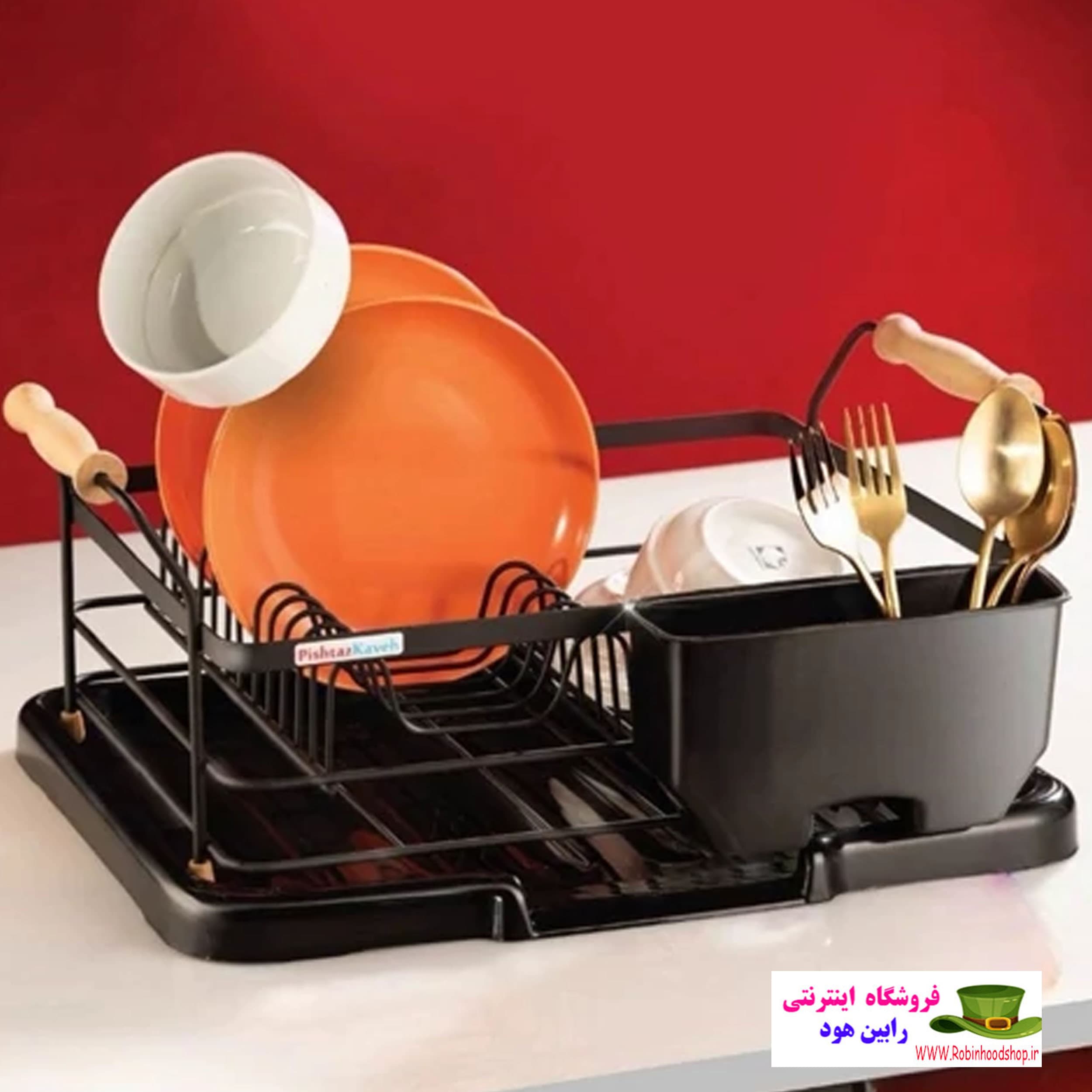 جاظرفی و آبچکان دسته چوبی مدل روما پیشتاز کاوه — تصویر ۲