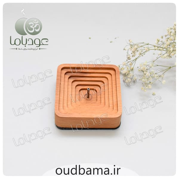 جا عود چوبی چوب طبیعی مربع