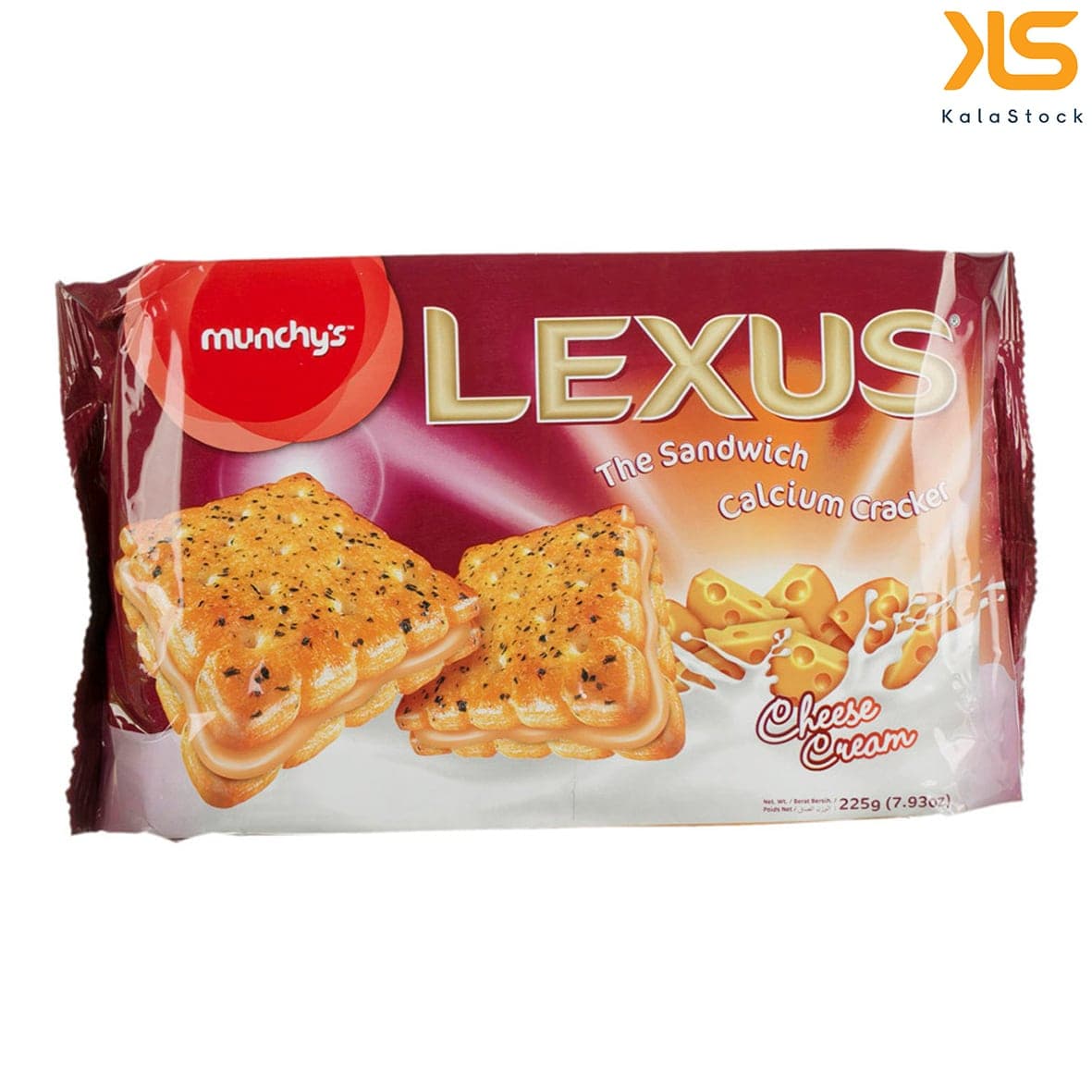 بیسکوییت لکسوس LEXUS اصل مالزی با مغز کرم پنیری بسته 12 عددی + 25% رایگان — تصویر ۳